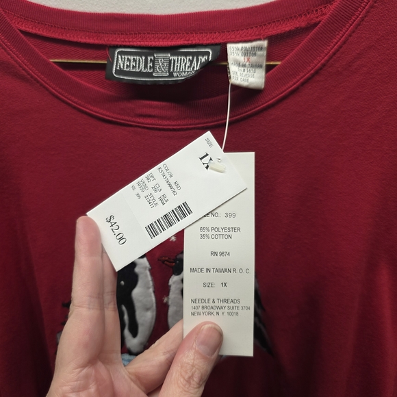 Needle & Thread Deep Red Top - Picture 2 of 6